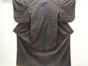 未使用品　花鳥更紗模様織り出し本場泥大島紬着物(5マルキ)